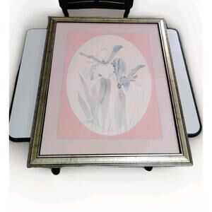 Vintage Irises Print Marked M. Storm 18" X 22" 1980s?
